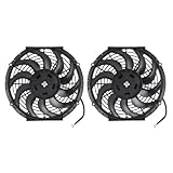 KIMISS 2 Stück 12 Zoll Fahrzeugkühler-Lüfter Elektrisch 80 W mit 10 Flügeln – Universelles Autozubehör für Verbesserte Motorkühlung