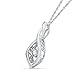 DGOLD Sterling Silver White Round Diamond Fashion Pendant (0.03 CTTW)