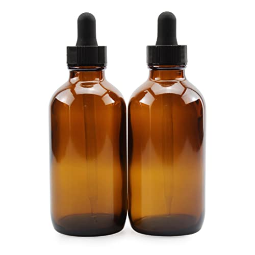 4Oz Amber Glass Dropper Bottles (6-Pack), Refillable Glass Bottles For Essential Oils, Cosmetics, And Cooking #TOP6