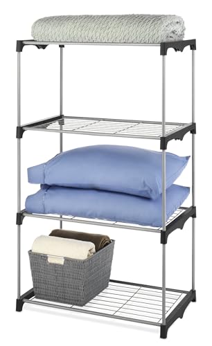 Whitmor 4 Tier Shelf Tower - Closet Storage Organizer - Thumbnail 7