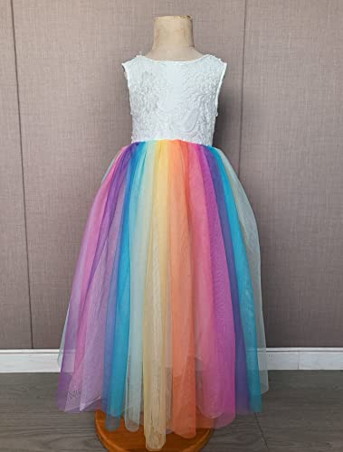 Image of Topmaker Flower Girl Dress for Toddler Baby Girls,Lace Tulle Dress for Wedding,Birthday Party,Photoshoot,Special Occasion