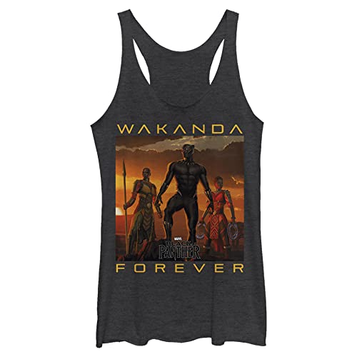 Image of Marvel Women's Wakanda Forever Shirt, Black Heather, X-Small