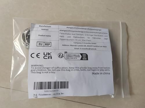 Miniatura 8 de Ganchos de carne de acero inoxidable, 20 unidades, en forma de S, montaje en pared, resistentes, 5.9 in, para cocina, fumar, secar, almacenamiento