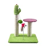 Postes para rascar Cactus - Torre de rascador para Gatos Duradera con Plataforma y Bolas Colgantes,Regalo para pequeños Gatitos Jugando a Escalar en Interiores Jayehoze