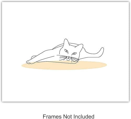 Miniatura 3 de Mid-Century Modern Wall Art - Cat Wall Decor - Cat Lover Gifts for Women - Abstract Minimalist Collage Posters - Aesthetic Line Art Room Decor -