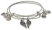 Alex and Ani "Path of Symbols" Wings Set of 2 Silver Expandable Wire Bangle Charm Bracelet