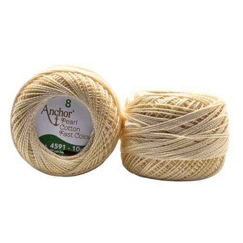 Image of Anchor Knitting Pearl Cotton Fast Colour Thread Yarn - Mercer Pearl Cotton 10gm Yarn (Thickness 1 mm) (Pack of 1 (0386)