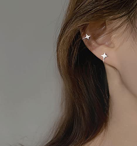 Reffeer Solid 925 Sterling Silver Star Cuff Earrings Cartilage Wraps for Women Teens Helix Earrings Star Clip On Earrings No Piercing2