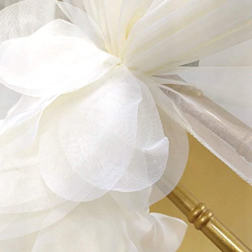 Sunrisemall Milk Yarn Chair Cover, Tulle Chair Back Cap Covers For Bridal Shower, Wedding, Baby Shower Decoration Long Tulle High Chair Skirt Slipcovers (White, 2Pcs) #TOP1