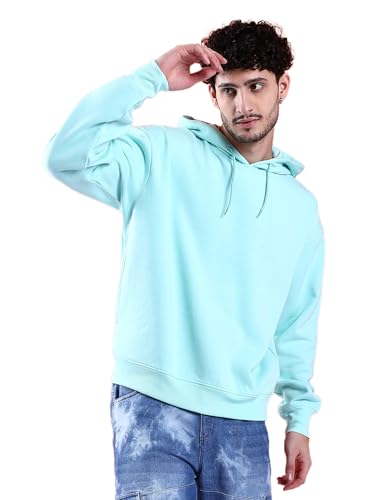 Image of The Indian Garage Co Men Regular Fit Solid Overhead Hooded Sweatshirt
