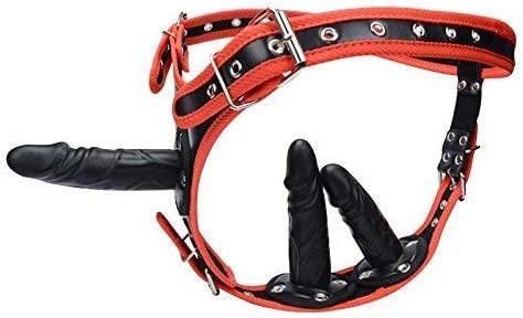 -Triple Gøđe Ceintúre Lesbien Ġódêmíché Gödé CéInture Analé Couple Rěálíste Pour Femme Vā Et Vient Sílícóne Gáy Göd Homme Dóuble Tete Lêsbiênnês Oútilš Séxúélš/Black/A/Black/A