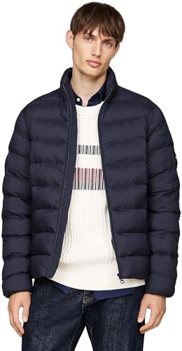Tommy Hilfiger Cazadora Acolchada Hombre Mid Weight Stand Collar Jacket Sin Capucha, Azul (Desert Sky), M