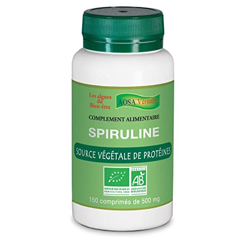 Spiruline bio - 150 Comprimés - Riche en protéines végétales