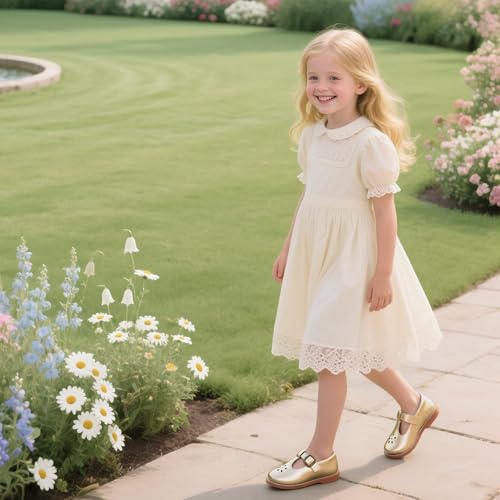 Image of Flaryzone Toddler Little Girl Mary Jane School Uniform Oxfords Flat Dress Shoes