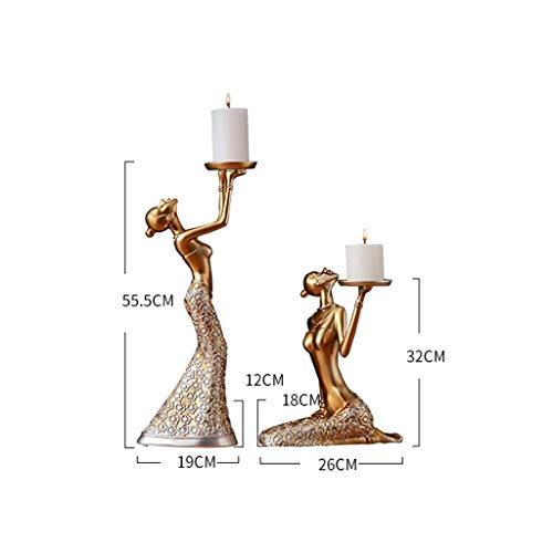 Acquire Vintage Abstract Lady Candle Holders Statue Sculpture Candlestick Candle Holder Home Decoration Accessories Home Decor (Color : B) #TOP1