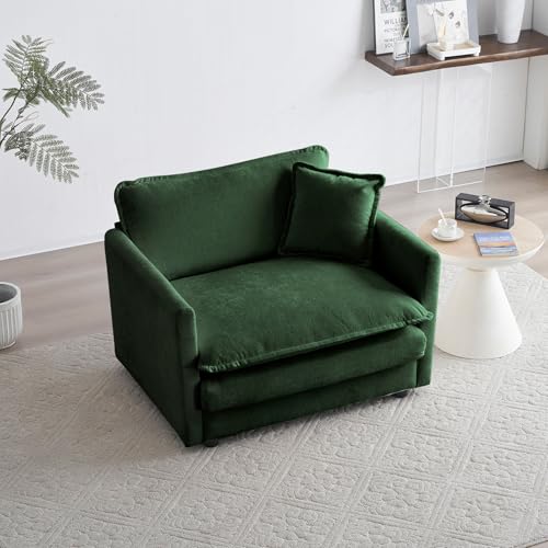 Green Oversized Single Cloud Sofa Couch, Modern Accent Large Sect...
