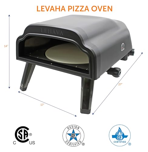 Flame King LEHAVA 14-inch, 360 Degree Rotating Non-Stick Pizza Stone, Portable Outdoor Propane Pizza Oven Countertop with Cover Bag, Piezo Auto Ignition for Camping, Backyard, and Tailgating - Image 4