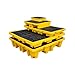 Heavy-Duty Poly Spill Containment Tray Modular Spill Platform for Industrial Parks and Outdoor Platforms, Stackable with Grating(50x36x10cm)