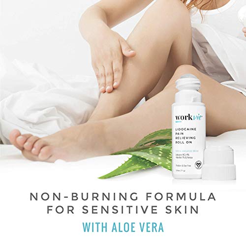 Workvie Lidocaine Roll On Pain Relief Cream 2Pk - Instant Numbing Topical Pain Relief Roll On - Lidocaine Cream Maximum Strength For Muscle & Joint - Arnica, Menthol, Aloe Vera For Sensitive Skin #TOP3