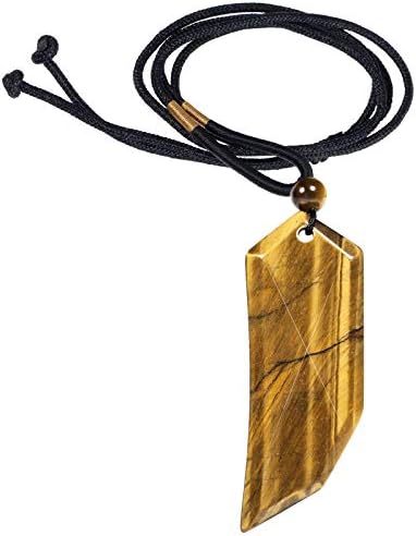 Nupuyai Wolf Tooth Amulet Crystal Point Necklace for Men Women, Energy Healing Stone Pendant with Adjustable Rope