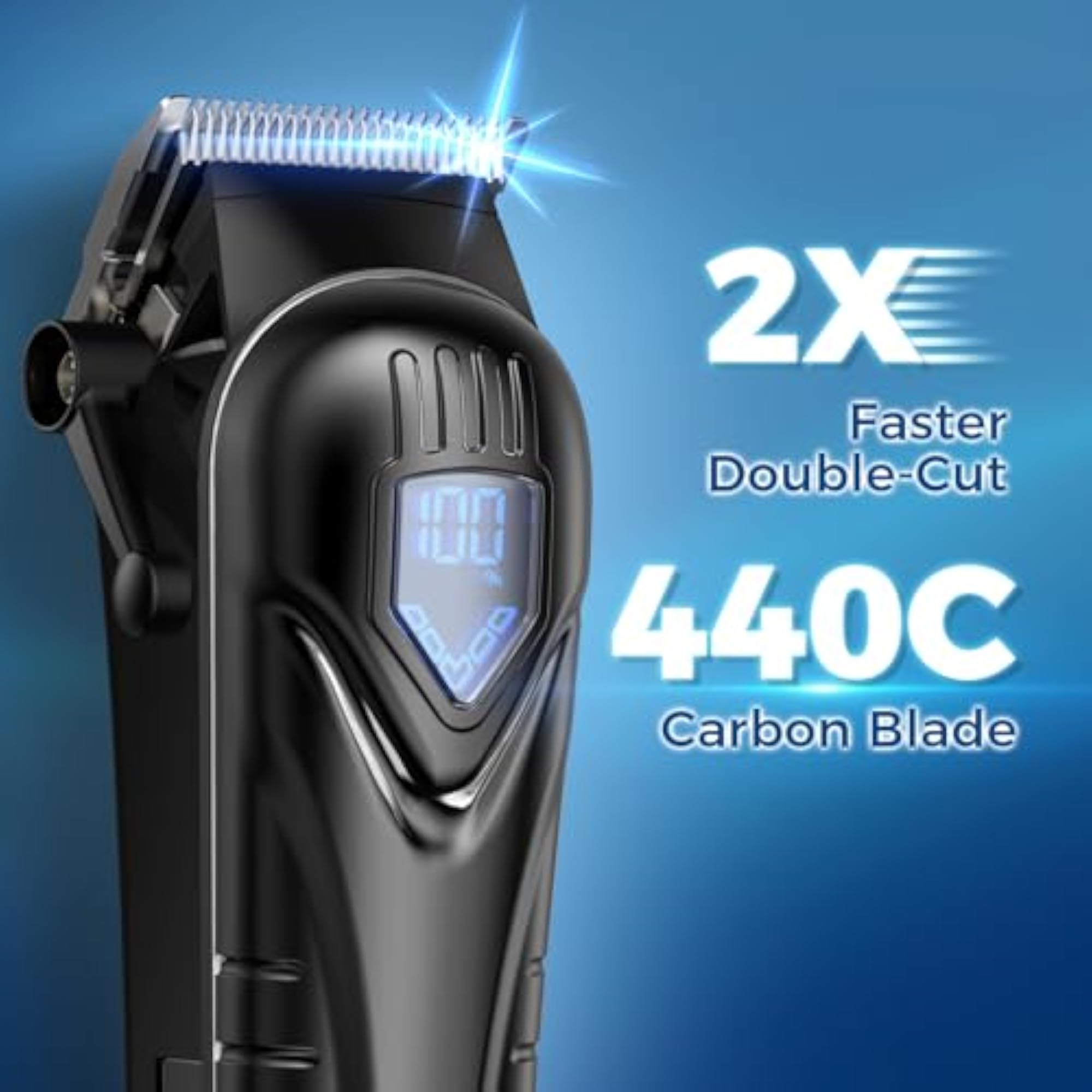 Professional Low Noise Cordless Hair Clippers with 10 Color Combs