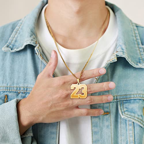 Lifequeen 7 Jersey Number Necklace For Athletes Boys 18K Gold Plated Number Chain With Name Sports Soccer Football Basketball Baseball For Men Girls Women #TOP4