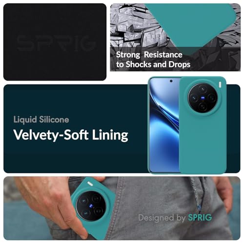 Image of SPRIG Compatible with Vivo X200 5G Premium SilkTone Back Cover Drop Tested Shock Proof Mobile Case for Men, Women, Boys and Girls with Camera Protection (Ocean Blue)
