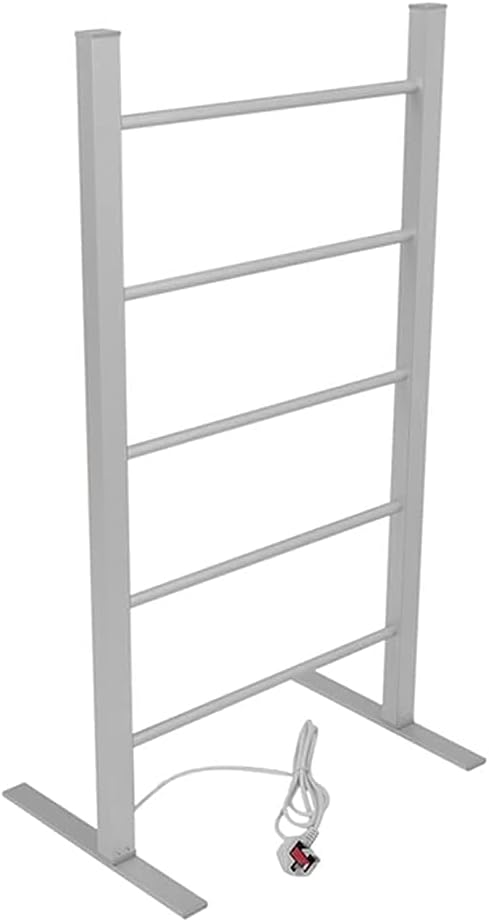 Towel Rack Bathroom Towel Drying Rack Freestanding Aluminum Alloy Heater Towel Warmer Plug-in Drying Rack Brushed Built-in Thermostat Easy Install