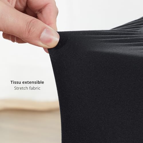 Cache-sommier 200x200 noir en tissu extensible de haute qualité - 3