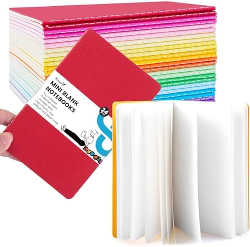 Koogel 24 Pack Mini Pocket Notebooks, Small Blank Notebooks 3.5 x...