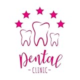 Wandaufkleber aus Papier Logo, Schild, Zahnklinik, Zahnarzt 51x67.4cm Änderungen und Informationen möglich Rosenrot