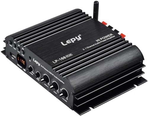 Lepy LP-168 Plus Bluetooth 2.1 kanał IR 2X 45W 1x 68W HiFi Digital Stereo Bass Audio USB MP3 MP4 DVD wzmacniacz samochodowy + WINGONEER światło LED