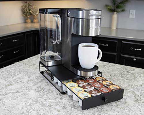 nifty SOLUTIONS 6401 Nifty Mini Black Finish, Compatible with K-Cups, 24 Pod Pack Holder, Non-Rolling, Under Coffee Pot Storage, Sliding Drawer, Home Kitchen Counter Organizer, Capacity-Stationary - Thumbnail 6