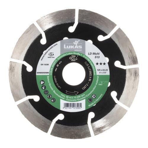 LUKAS ERZETT 1 disco de corte de diamante LD Multi S13 para hormigón/material de construcción Ø 115 mm para amoladora angular - 14,5 x 12 x 1,5 cm