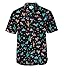 Men's Black Midnight Fiesta Hawaiian Shirt - Cactus Button Down Aloha Shirt