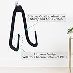 Wall Plate Hangers for 6-12 inches Plate, Adjustable Plate Stand Holder, Silicone Coating Vertical Plate Display, Black Small Size 4 Pack - Image 4
