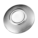 FUNNETOYU Obstschale Aus Edelstahl Für Besteck Tablette Kerzenhalter Kerzenständer Edelstahlplatten Buffetplatten Zum Servieren Von Speisen Obstteller Silver Rostfreier Stahl