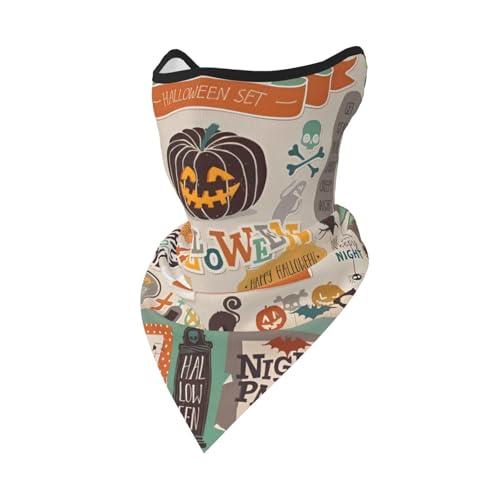 POEZJZW Bandana con impresión de álbumes de recortes de Halloween, bufanda para la cara, calentador de cuello, multifuncional, sin costuras