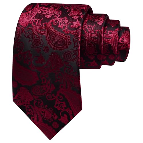 Image of GUSLESON 3.15 inch(8cm) Fashion Paisley Ties Mens Woven Jacquard Necktie for Wedding