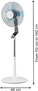 Rowenta Turbo Silence Ventilateur pied 40 cm, Puissant, Flux d’air 72 m3/min, 45 dB(A), Oscillation automatique, Orientation réglable, Grille ultra-sécurisée VU5640F2