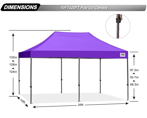 Image of ABCCANOPY Patio Pop Up Canopy Tent 10x20 Commercial-Series(Purple)