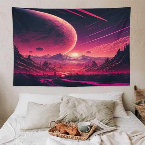 Tapisserie murale coucher de soleil impression 3D finition premium