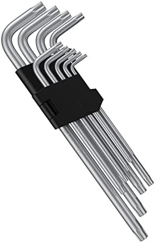 AMTOVL Hex Key Set, 9CS Metric Star Key Set Hex Key Allen Wrench Set Star Hex Key for Bike and Craft with Holder T10 T15 T20 T25 T27 T30 T40 T45 T50