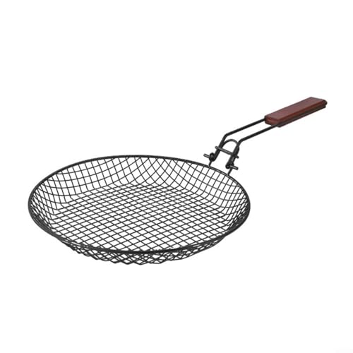 Floweringbeter Griglie per griglia, in acciaio inox, con manico pieghevole, per pesce, verdure, pollo, cucina all'aperto, 31 x 31 cm