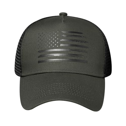 Image of VIONLAN Baseball Cap American Flag Trucker Hat for Men Women 3D Embossed Logo Adjustable Outdoor Mesh Snapback Hat