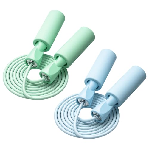 Liwein 2 Pcs Corde a Sauter Sport, Jump Rope Réglable pour Enfant & Adulte, Roulements à Billes en Acier, Poignées Antidérapantes en Mousse Pour les Exercices de Renforcement