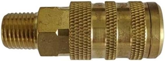 Zeluga 22-140 5-Way Air Manifold with 1/4" NPT Quick Connect Coupler, Industrial Pneumatic Air Splitter, Heavy Duty Aluminum Air Hose Connector with Brass 5-Way Fitting for Air Compressor Accessories
