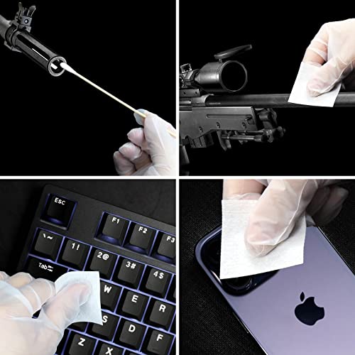 Ilansin 1000Pcs Patches + 200Pcs Swabs + 2Pcs Gun Cloths,2"X2" Lint Free Gun Cleaning Patches,6" Long Cotton Swabs,12"X12" Reusable Microfiber Gun Cleaning Rags.gun Cleaning Kit/Gun Cleaning Supplies #TOP4