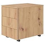 Moderne, grifflose Front | Seitliche Eingriffe zum Öffnen der Schubladen | Perfekt geeignet auch für Laminat- und Parkettböden
