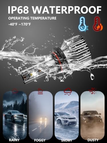 Image of Fit for Toyota Corolla 2009-2016 Car Light Bulbs Set, 6500K White Enhanced Visibility with Cooling Fan, High Beam Low Beam Fog Light Combo, Plug n Play, IP68 Pack of 6